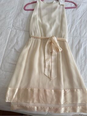 Banana Republic Cream Satin-Trim Girls Chiffon Dress